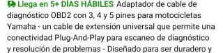 Cable Adaptador OBD2 para moto yamaha o compatible
