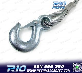 CABLE DE ACERO REMOLQUE CON DOBLE GANCHO