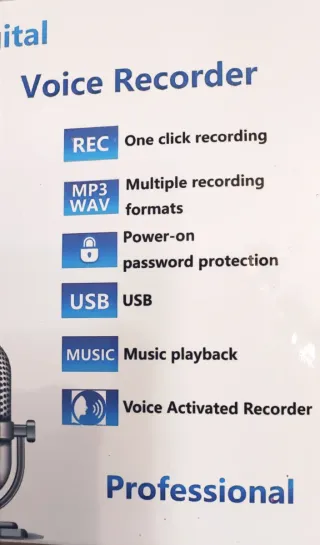 Registratore Vocale Digitale e Lettore MP3 ⭐Nuovo⭐