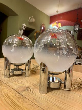 Coppia di lampade antiche in stile Murano anni '70