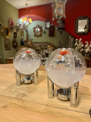 Coppia di lampade antiche in stile Murano anni '70