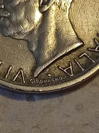 Moneda 5 Liras Italia 1927 Plata