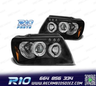 FAROS OJOS ANGEL PARA JEEP GRAND CHEROKEE 99-05 FONDO NEGRO