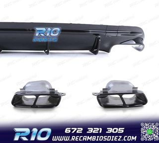 DIFUSOR MERCEDES CLA C117 16-19 LOOK AMG NEGRO BRILLO + COLA