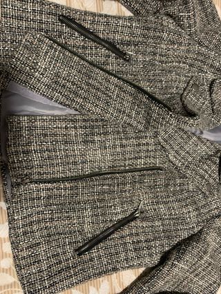 Giacca donna fantasia sale e pepe con zip