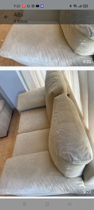 Sofá 2 plazas beige moderno