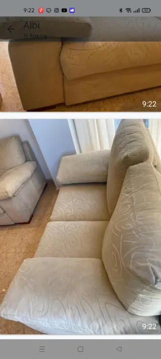 Sofá 2 plazas beige moderno