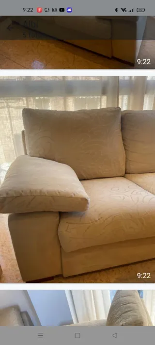 Sofá 2 plazas beige moderno