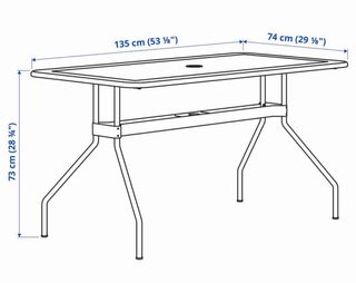 Mesa de jardín metálica gris