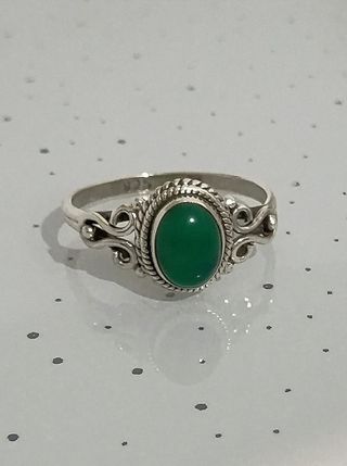 Anillo Plata 925 Aventurina Ovalada