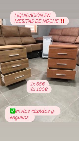 Mesita de noche madera marrón