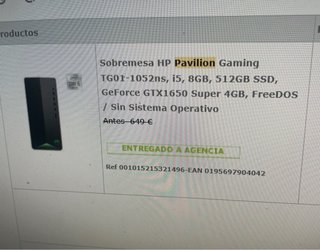 PC da tavolo HP Pavilion Gaming Nero