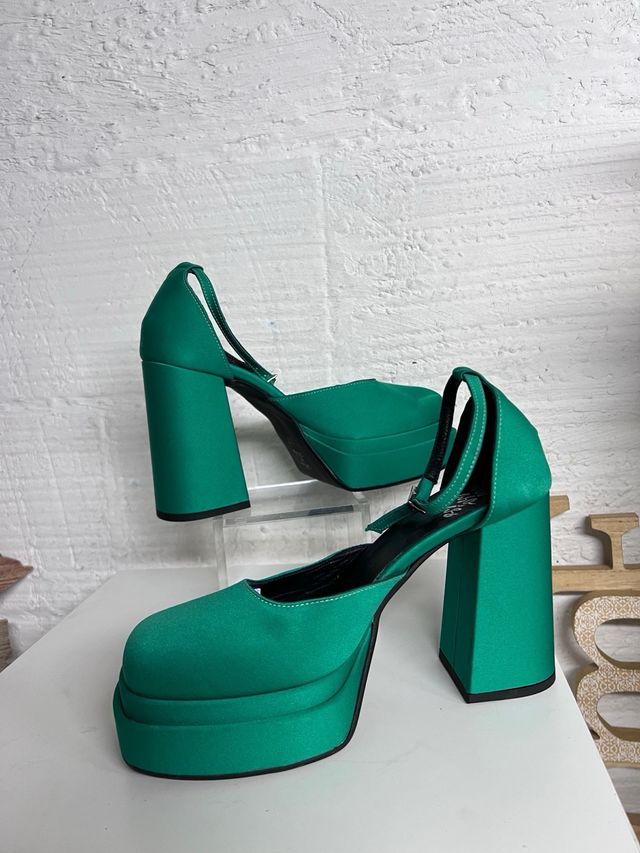 Zapatos Plataforma Un Paso Mas Verde T.37