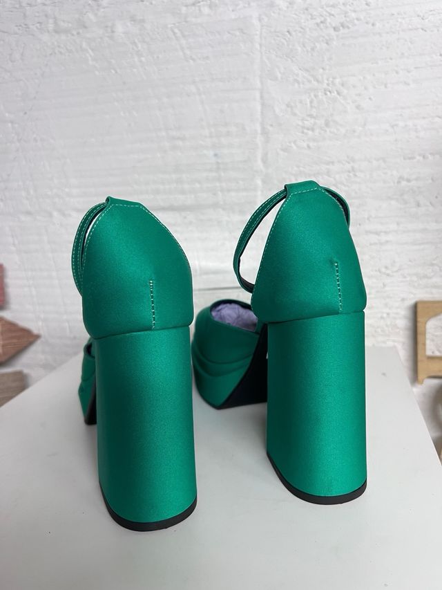 Zapatos Plataforma Un Paso Mas Verde T.37