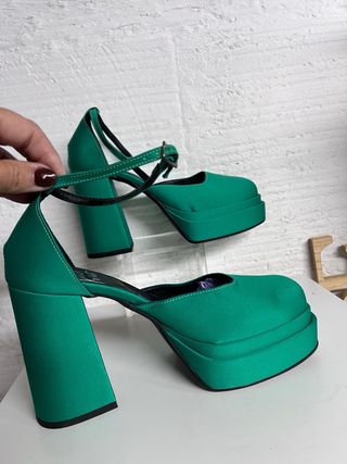 Zapatos Plataforma Un Paso Mas Verde T.37
