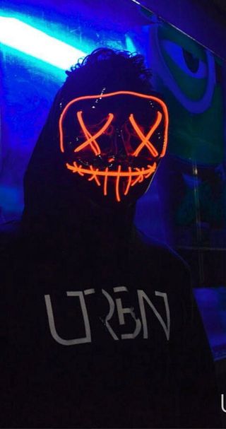 Mascara LED Halloween Negra