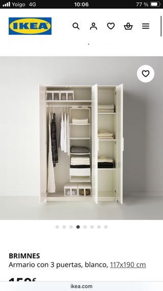 Armario Brimnes 3 puertas blanco