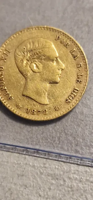 Moneda 10 Pesetas Oro 1878 Alfonso XII