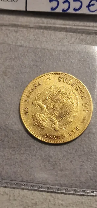 Moneda 10 Pesetas Oro 1878 Alfonso XII