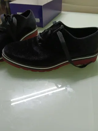 Zapatos terciopelo mujer negros y rojos