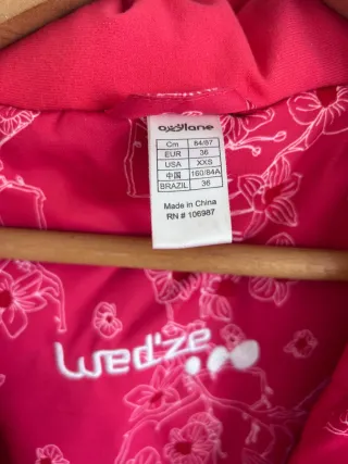 Chaqueta de esquí Wedze chica roja T.S