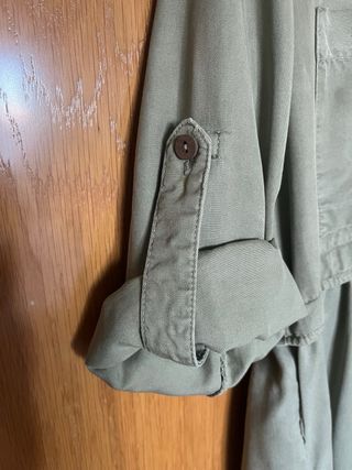 Camisa/Vestido Zara Verde Oliva con bolsillos.