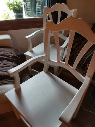 Par de sillas de madera blancas Las 2 x30