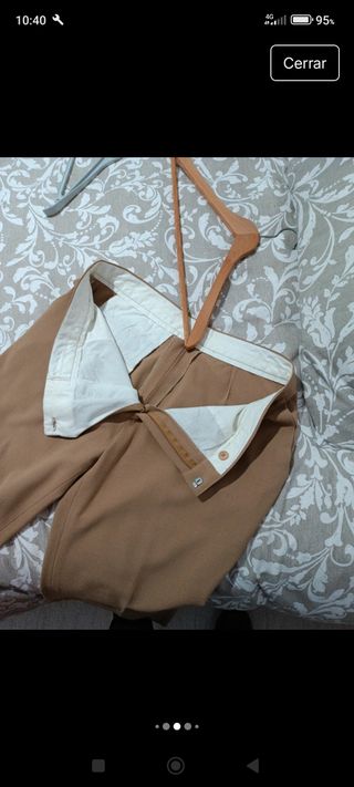 Traje pantalón señora camel