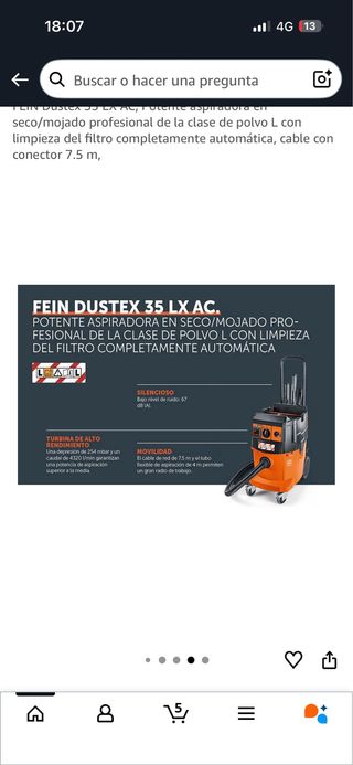 Aspiradora Industrial Fein Naranja