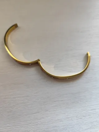 Pulsera dorada acero inoxidable con circonitas