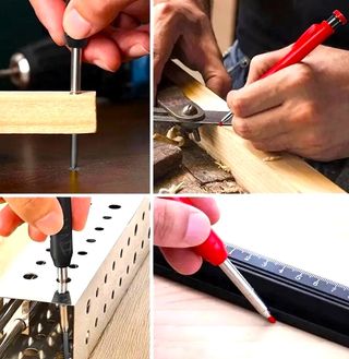 Gramil +Escuadra PARKSIDE+Lápiz carpintero+6 minas