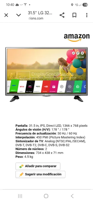 Smart TV LG 32 Pulgadas