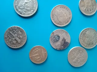 Lote de monedas antiguas de plata