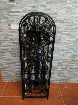 Botellero rústico metal negro