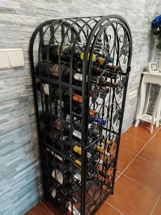 Botellero rústico metal negro