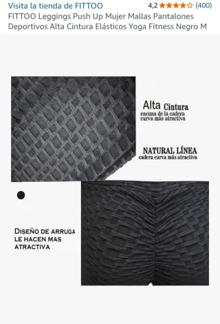 Leggings Push Up Negros Talla 42