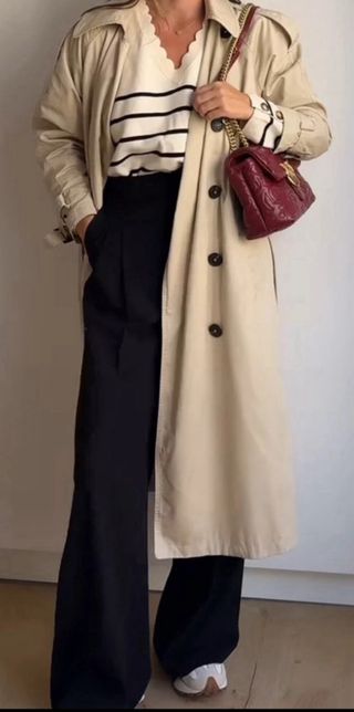 Trench Gabardina Zara S Oversized Clásica