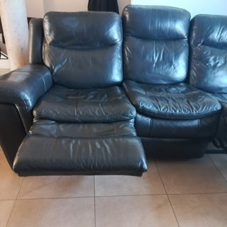 Sofá reclinable piel 3 plazas
