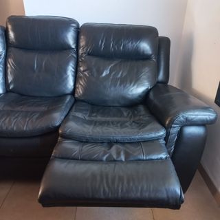 Sofá reclinable piel 3 plazas