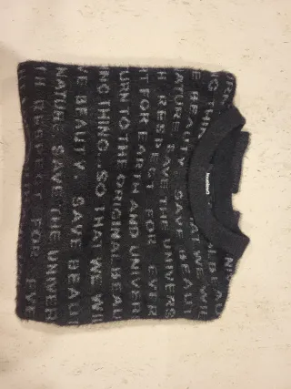 Jersey Desigual letras negro/plata Talla Única