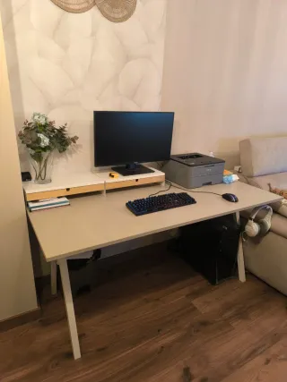 Escritorio Ikea Trotten Gris/Beige 160x80