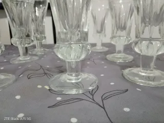 9 Bicchieri Murano Vintage Vetro Trasparente