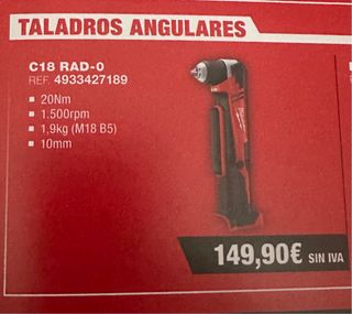 Taladro Angular Milwaukee M12 RAD-202B