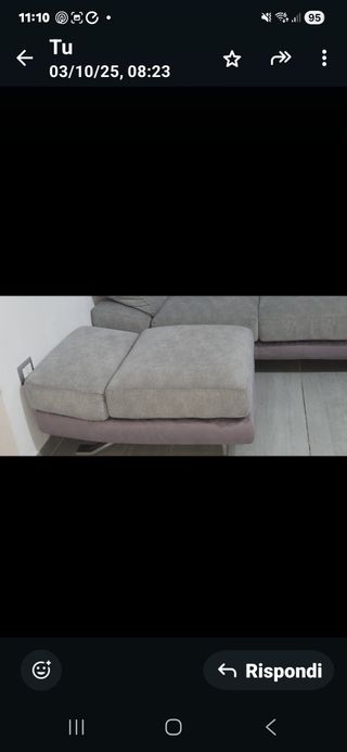 Divano 3/4 posti in tessuto grigio