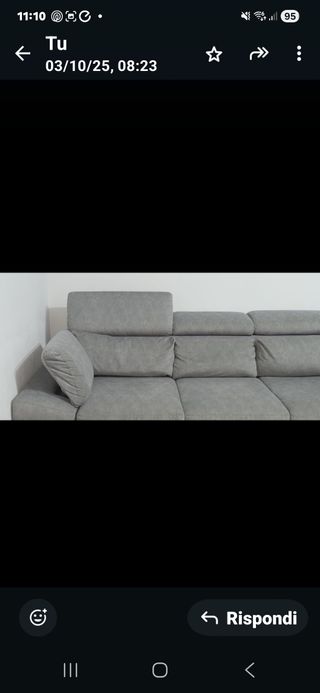 Divano 3/4 posti in tessuto grigio