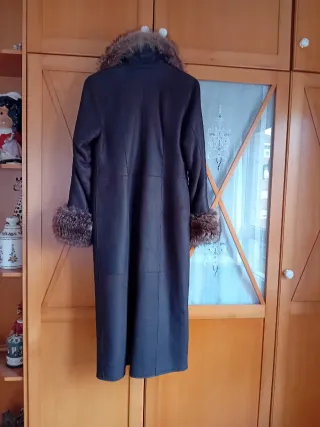 Abrigo piel vuelta marrón