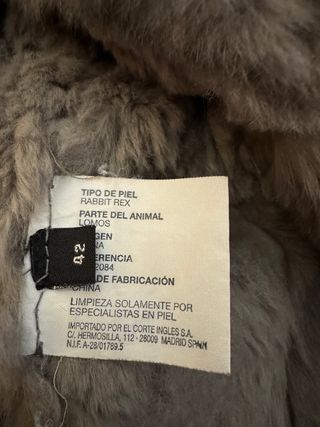 Abrigo piel conejo gris