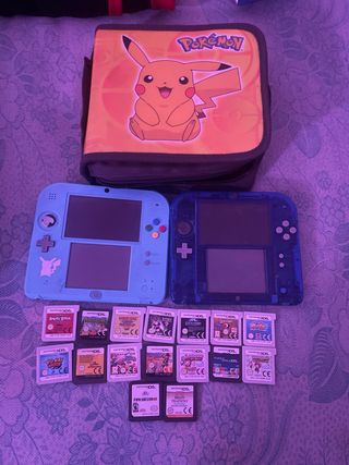 2DS Azul + Funda Pokémon + juegos Precio negociabl