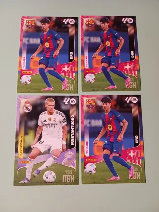 3 Cromos DRO y 1 Mastantuono Panini