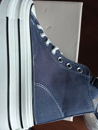 Scarpe sportive alte donna tipo Converse Blu Tg 37